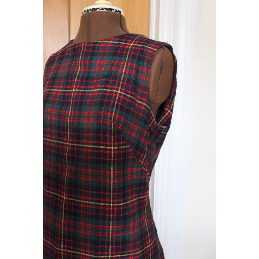 Plaid Retro / Vintage 80s 90s Sheath Dress - Picture 2 of 7